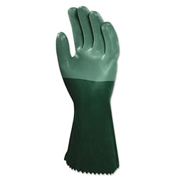 Ansell 08-354 Neoprene Dipped Gloves, Rough Finish, Size 10, Green