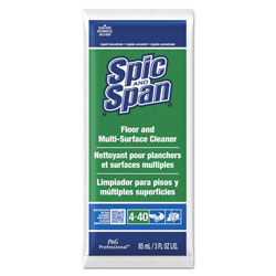 Spic and Span Professional Floor & Multi-Surface Cleaner, Concentrate, 3 oz. Packet, 45/Case