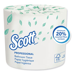 Scott® Essential Standard Roll Bathroom Tissue, Septic Safe, 1-Ply, White, 1210 Sheets/Roll, 80 Rolls/Carton