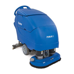Clarke FOCUS® II Disc 34 Mid-size Autoscrubber, 242 Ah Wet Batteries, Onboard Charger, Pad Holder