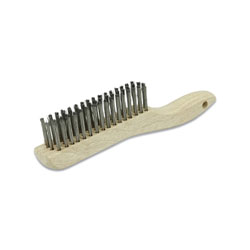 Anchor Hand Scratch Brush, 4 x 16 Rows, 0.012 in Stainless Steel Fill, Shoe Handle