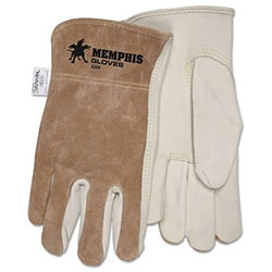 MCR Safety Unlined Drivers Gloves, Cow Grain Leather, X-Large, Keystone Thumb, Beige/Brown