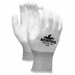Memphis Glove PU Coated Gloves, Large, White