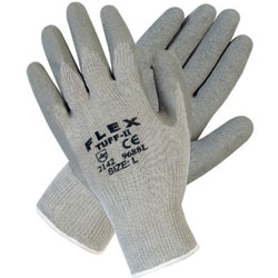 Memphis Glove Flex Tuff-II Latex Coated Gloves, Large, Gray