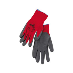 MCR Safety Ninja® Flex Palm/Fingertip Latex-Coated Work Gloves, Medium, Gray/Red