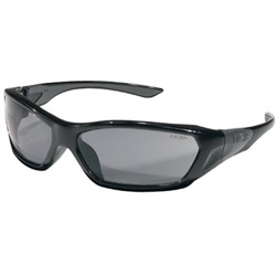 Crews ForceFlex Protective Glasses, Black Frame, Gray Lens