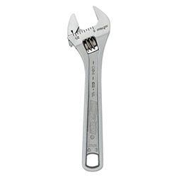 Channellock Adjustable Wrench, 4 in Long, .51 in Opening, Chrome, Bulk