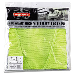 Ergodyne GloWear 8210Z Class 2 Economy Vest, Polyester Mesh, Zipper Closure, Lime, 2L/3XL
