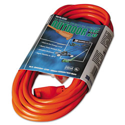 Coleman Cable Vinyl Outdoor Extension Cord, 25ft, 13 Amp, Orange