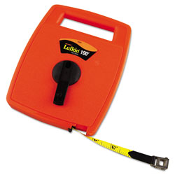 Cooper Hand Tools Hi-Viz Linear Measuring Tape Measure, 1/2in x 100ft, Orange, Fiberglass Tape