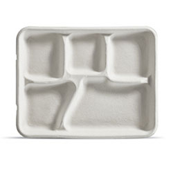 Huhtamaki Savaday Cafeteria Tray, 8 1/4 in x 1 in x 10 3/8 in, White, 240/Carton