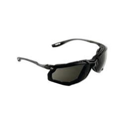 3M CCS Protective Eyewear, Gray Polycarbonate Lens, Anti-Fog, Clear Plastic Frame, Light Blue Temple