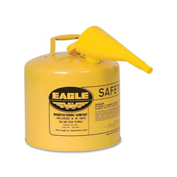 Eagle Type 1 Safety Can With Funnel, 5 gal, Yellow