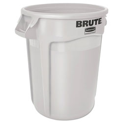 Rubbermaid Round Brute Container, Plastic, 10 gal, White (2610WH)