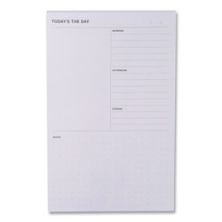 3M Adhesive Daily Planner Sticky-Note Pads, Daily Planner Format, 4.9 in x 7.7 in, Gray, 100 Sheets/Pad