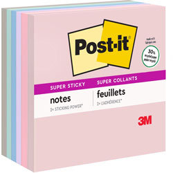 3M Super Sticky Pads, 90 Sheets/PK, 3" x 3" 6/PK, Natures Hues