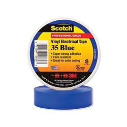 3M Vinyl Electrical Color Coding Tape 35, 3/4 in x 66 ft, Blue
