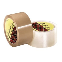 Scotch™ Box Sealing Tape, 48 mm x 100 m, 3 in Core, Clear, 36/Carton