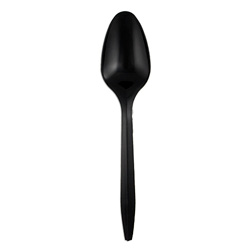 Netchoice Medium Weight Polypropylene Black Teaspoon, Case of 1000