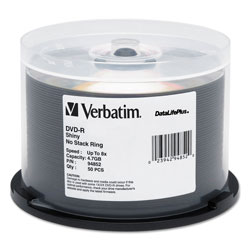 Verbatim DataLifePlus Shiny Silver - 50 x DVD-R - 4.7 GB 8X - Printable Surface - Spindle - Storage Media