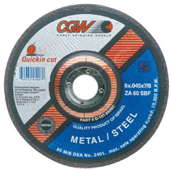 CGW Abrasives 7" x .045" x 7/8" T27 Za60-s-bf Quickie C.o. Whl