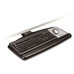 3M Sit/Stand Easy Adjust Keyboard Tray, Standard Platform, 25.5w x 12d, Black