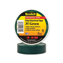 3M Vinyl Electrical Color Coding Tape 35, 3/4 in x 66 ft, Green