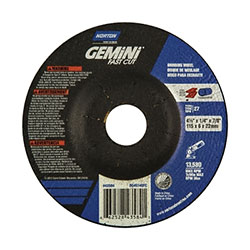 Norton Grinding Wheels, Aluminum Oxide, 4 1/2 in Dia, 7/8 in Arbor, 1/4 in Thick, 24 Grit