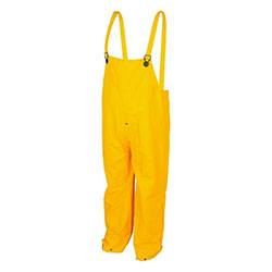MCR Safety 200BP Classic Series Yellow Rain Pants Bib Overall Style with Fly Front, 0.35 mm, PVC/Polyester, 2X-Large