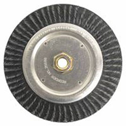 Weiler Polyflex® Stringer Bead Twist Knot Wire Wheel, 7 in D x 3/16 in W, .02 in Steel