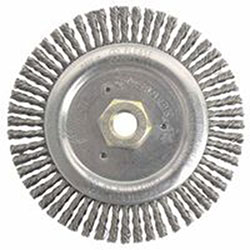 Weiler Dually™ Stringer Bead Wheel, 6 in D x 3/16 in W, .02 in Carbon Steel, 12,500 rpm