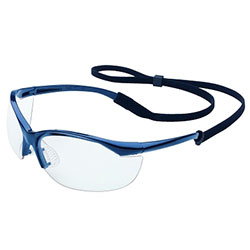 Honeywell Vapor Eyewear, Clear Lens, Polycarbonate, Hard Coat, Metallic Blue Frame, Nylon