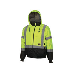 Pioneer 5209U Class 3 High Visibility Safety Bomber Jacket, Polyfill, 2X-Large, Y/G