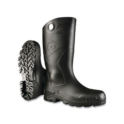 Dunlop® Protective Footwear Chesapeake Rubber Boots, Plain Toe, Unisex 10, 16 in Boot, PVC, Black