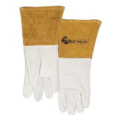 Best Welds 120-TIG Capeskin Welding Gloves, Medium, White/Tan