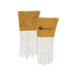 Best Welds 120-TIG Capeskin Welding Gloves, X-Large, White/Tan, 4 in Gauntlet, Unlined