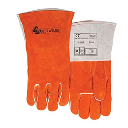 Best Welds COMFOflex® Premium Leather Welding Gloves, Split Cowhide, Large, Russet