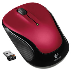 Logitech M325 Wireless Mouse, 2.4 GHz Frequency/30 ft Wireless Range, Left/Right Hand Use, Red