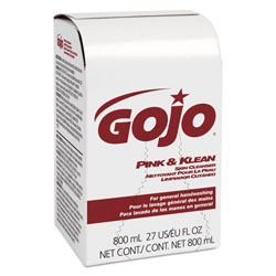 Gojo Pink and Klean Skin Cleanser 800 mL Dispenser Refill, Floral, 12/Carton