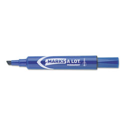 Avery MARKS A LOT Regular Desk-Style Permanent Marker, Broad Chisel Tip, Blue, Dozen (AVE07886)