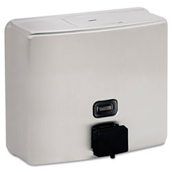 Bobrick ConturaSeries Surface-Mounted Liquid Soap Dispenser, 40oz, Stainless Steel Satin (BOB4112)