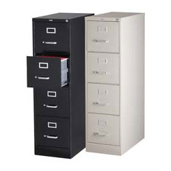 Lorell 4-Drawer Vertical File, with Lock, 15"x25"x52", Putty