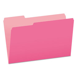 Pendaflex Colored File Folders, 1/3-Cut Tabs, Legal Size, Pink/Light Pink, 100/Box