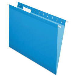 Pendaflex Colored Reinforced Hanging Folders, Letter Size, 1/5-Cut Tab, Blue, 25/Box (ESS415215BLU)
