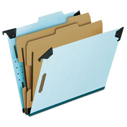Pendaflex Hanging Classification Folders with Dividers, Letter Size, 2 Dividers, 2/5-Cut Tab, Blue (ESS59252)