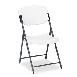 Iceberg Rough 'N Ready Folding Chair, Platinum Seat/Platinum Back, Black Base (ICE64003)