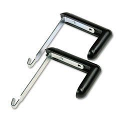 Quartet® Adjustable Cubicle Hangers, 1 1/2" - 3" Panels, Aluminum/Black, 2/Set (QRT7502)