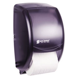 San Jamar Duett Standard Bath Tissue Dispenser, 2 Roll, 7 1/2w x 7d x 12 3/4h, Black Pearl (SANR3500TBK)
