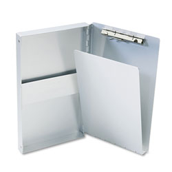 Saunders Snapak Aluminum Side-Open Forms Folder, 3/8" Clip Cap, 5.66 x 9.5 Sheets, Silver
