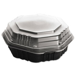 Solo OctaView HF Containers, Black/Clear, 31oz, 9.55w x 9.13d x 3.01h, 100/Carton (SCC809011-PP94)